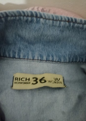 Düğmeli Mavi Denim Kadın Ceket - Görsel 3