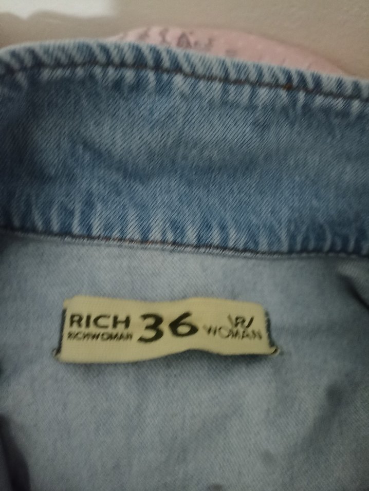 Düğmeli Mavi Denim Kadın Ceket - Görsel 3