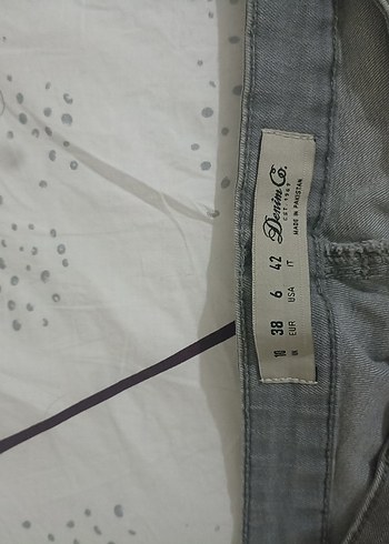 Gri Kadın Denim Midi Boy Bol Paça Jean - Görsel 5