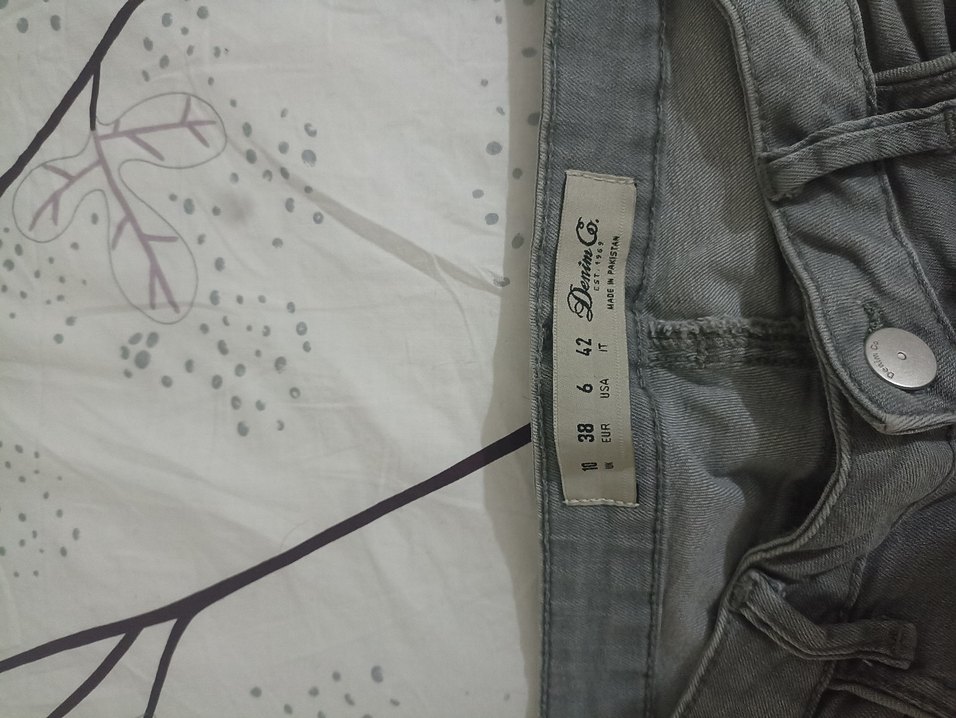 Gri Kadın Denim Midi Boy Bol Paça Jean - Görsel 5