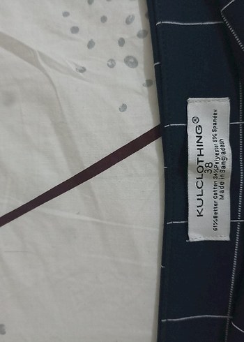 Gri Ekose Desenli Kadın Kumaş Pantolon - Görsel 4