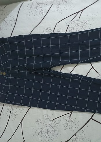 Gri Ekose Desenli Kadın Kumaş Pantolon - Görsel 2