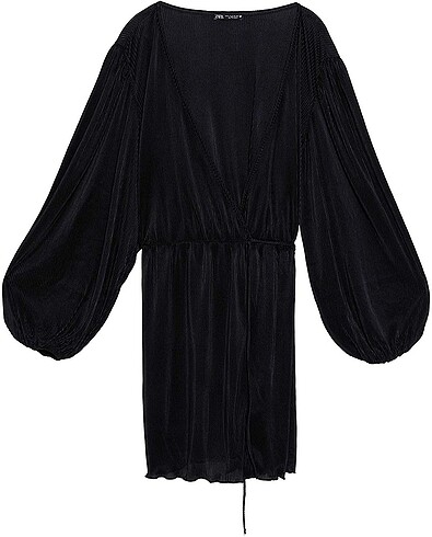 Zara Siyah Mini Kimono Elbise
