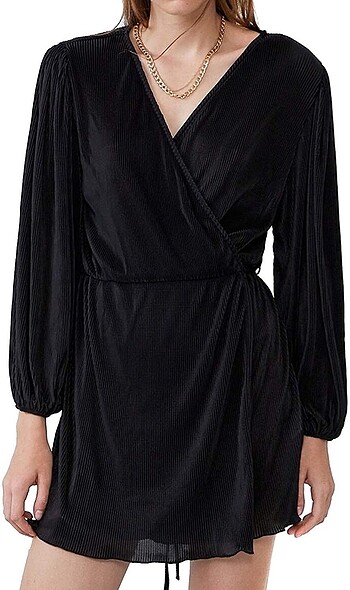 Zara Zara Siyah Mini Kimono Elbise