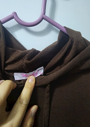 Kahverengi Kapüşonlu Salaş Uzun Elbise - Görsel 3