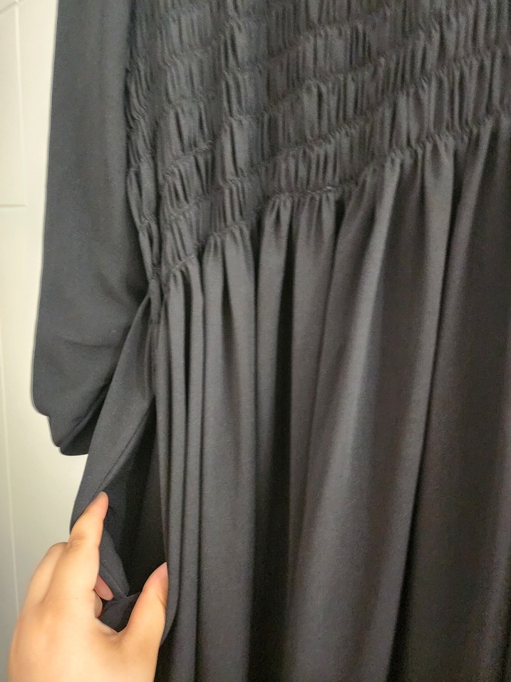 Siyah Uzun tesettur Elbise - Görsel 4