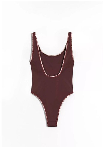 Bordo İnce Askılı Kadın Mayo - Görsel 2