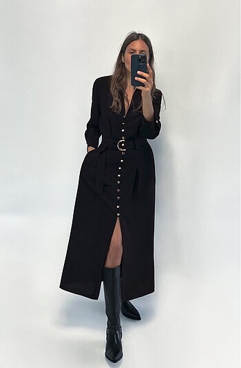 Zara kemerli elbise