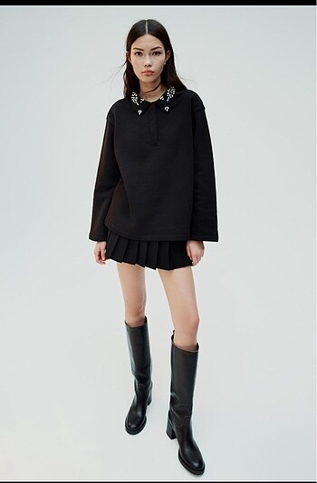 Zara Taşlı sweatshirt