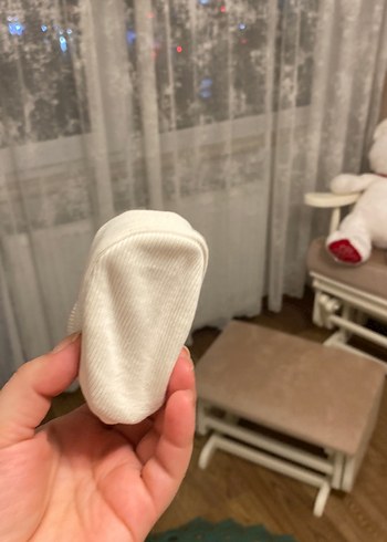 16 Beden Beyaz Örgü Kız Bebek Patik