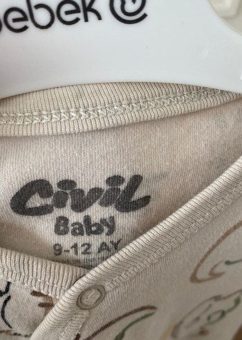 Uzun Kollu Gri Baskılı Bebek Tulum - Görsel 3