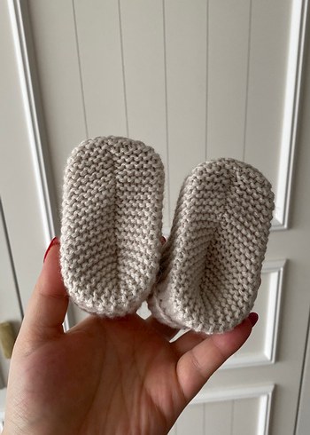 Kız Bebek Örgü Beyaz Bot - Görsel 2