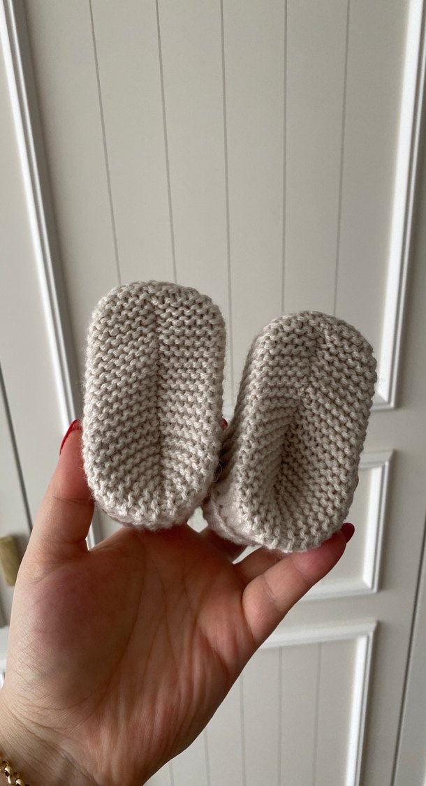 Kız Bebek Örgü Beyaz Bot - Görsel 2