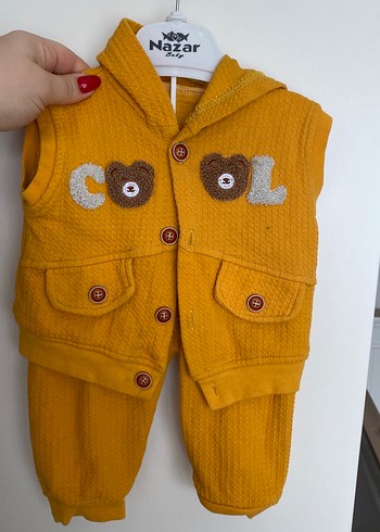 Sarı Örme Bebek Erkek Takımı - Görsel 3