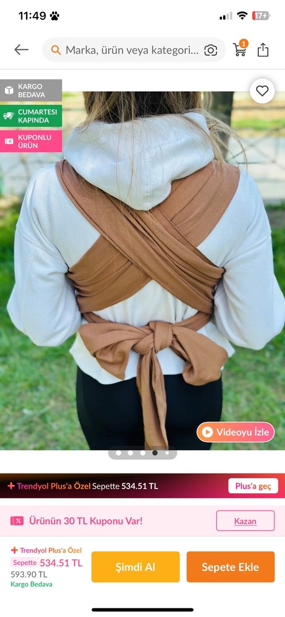 Bej Bebek Kanguru - Görsel 3