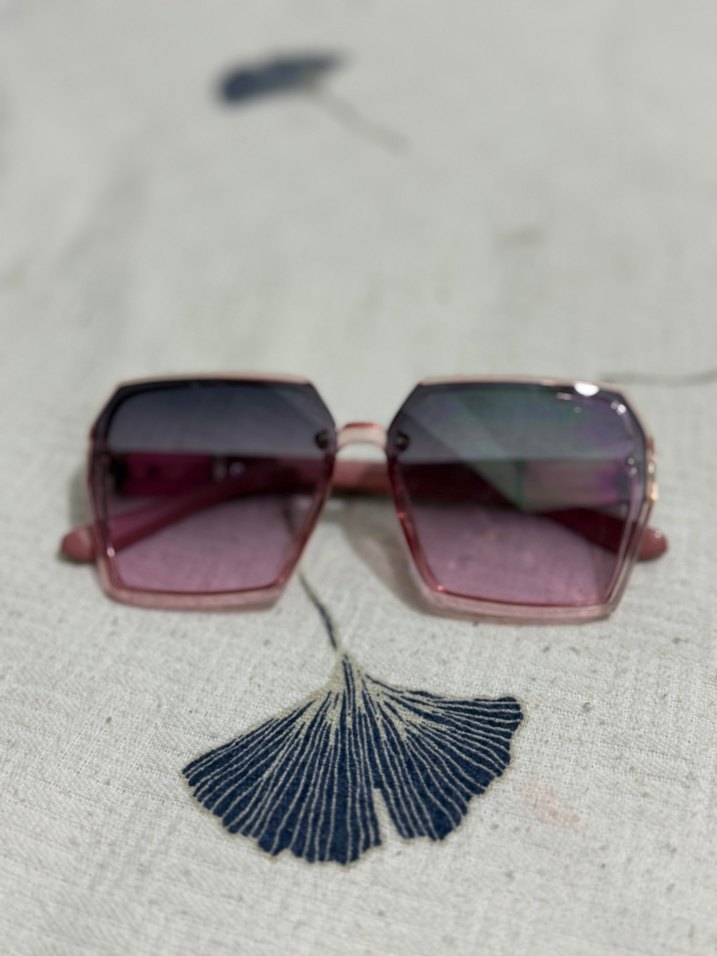 Pembe Geometrik Oversize Güneş Gözlüğü — görsel 2/6