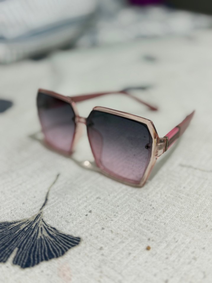 Pembe Geometrik Oversize Güneş Gözlüğü — görsel 5/6