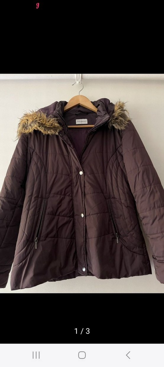 mor renk Kürklü Kadın Kışlık Mont - Görsel 3