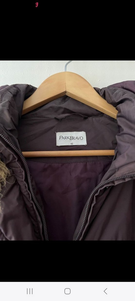 mor renk Kürklü Kadın Kışlık Mont - Görsel 2