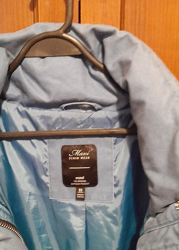 maviKadın Midi Boy Fermuarlı Kış Montu oversize - Görsel 4