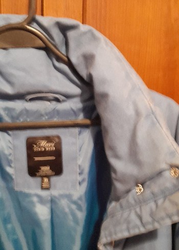 maviKadın Midi Boy Fermuarlı Kış Montu oversize - Görsel 6