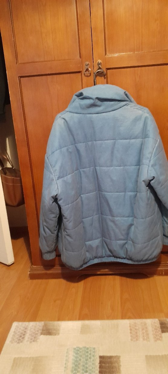 maviKadın Midi Boy Fermuarlı Kış Montu oversize - Görsel 2