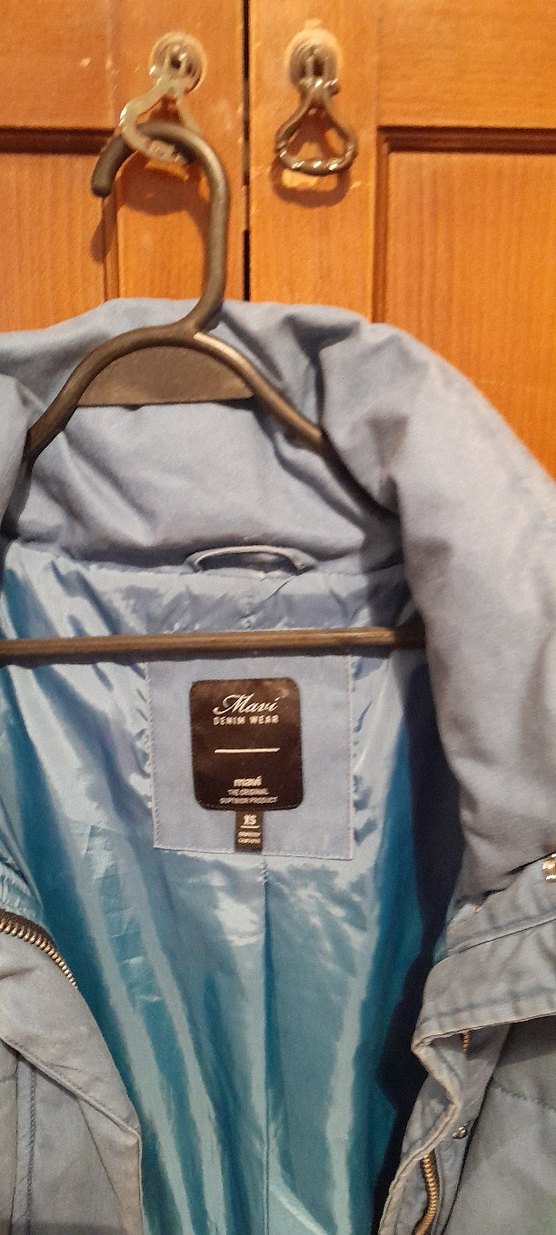 maviKadın Midi Boy Fermuarlı Kış Montu oversize - Görsel 4