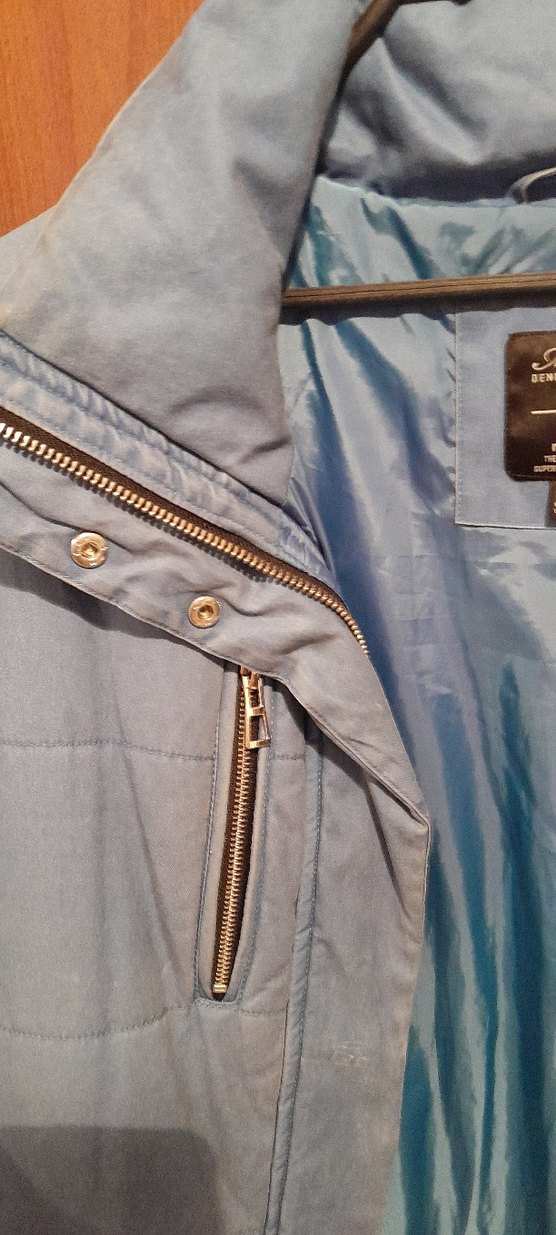 maviKadın Midi Boy Fermuarlı Kış Montu oversize - Görsel 5