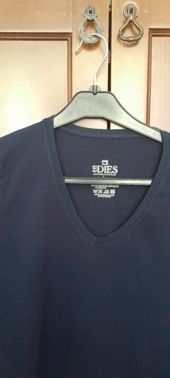 Kadın Lacivert V Yakalı Uzun Kollu  badi - Görsel 3