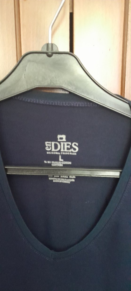 Kadın Lacivert V Yakalı Uzun Kollu  badi - Görsel 4