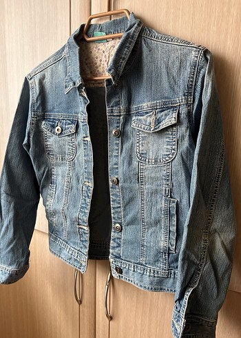 Düğmeli Mavi Kadın Denim Ceket - Görsel 2