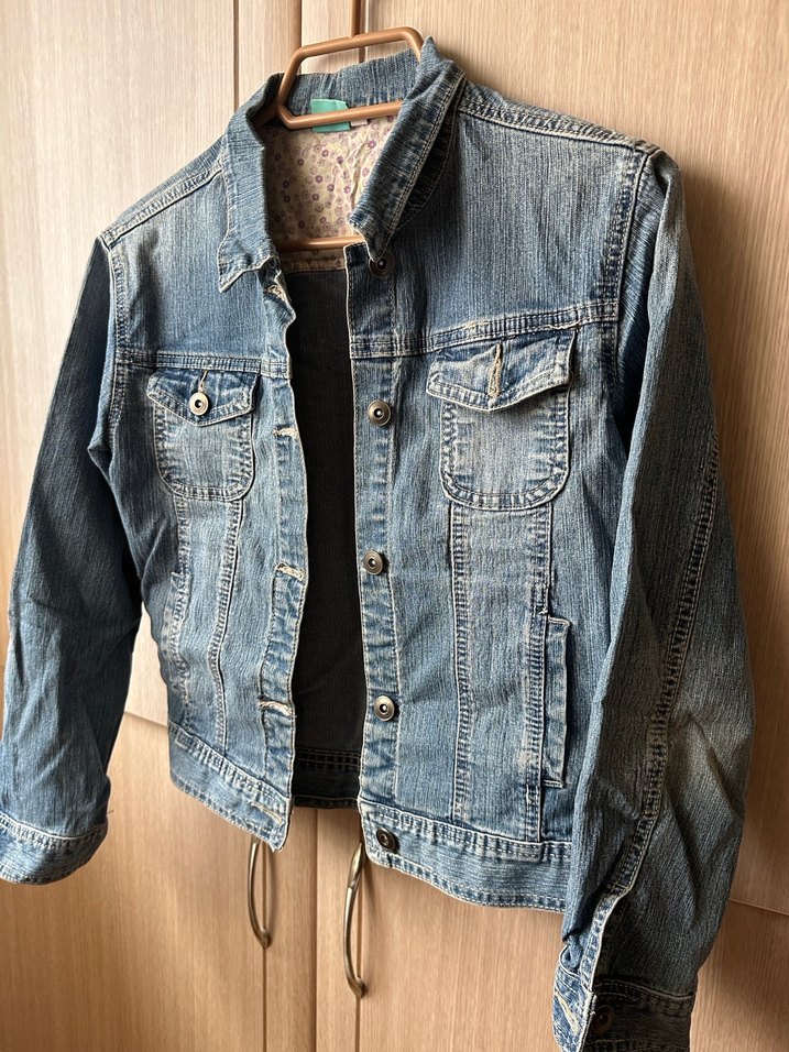 Düğmeli Mavi Kadın Denim Ceket - Görsel 2