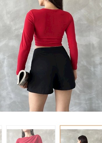 kırmızı crop body - Görsel 2