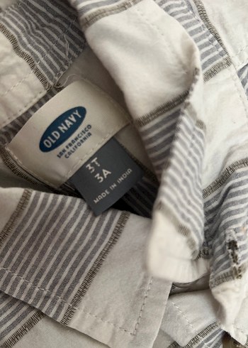 3 Yaş Beden Gri Çizgili Bebek Erkek Denim Takım