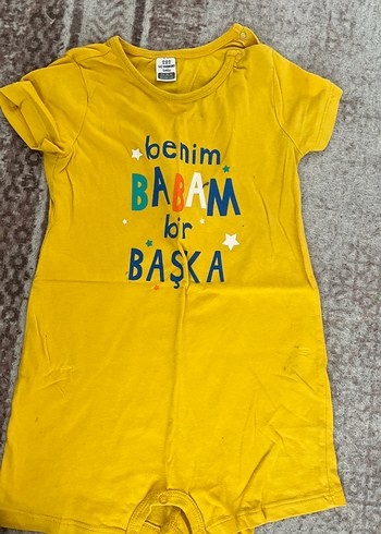 Sarı Kısa Kollu Bebek Tulum
