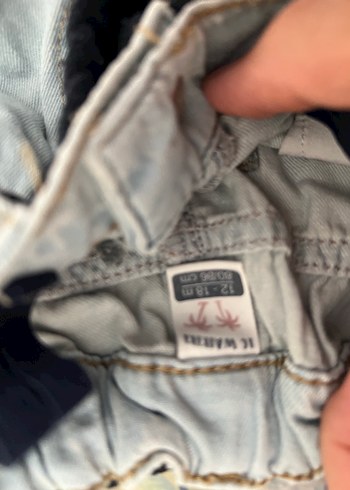 18-24 Ay Beden haki Renk Düğmeli Pamuklu Erkek Çocuk Pantolon