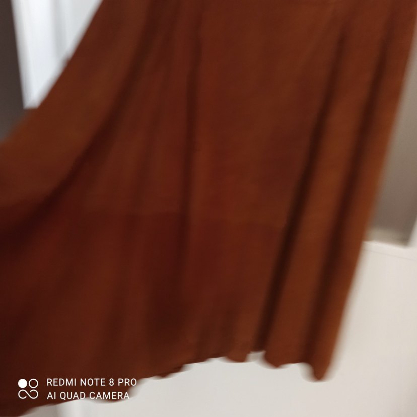 Kahverengi Süet Midi Uzun Bohem Etek ve yelek - Görsel 3