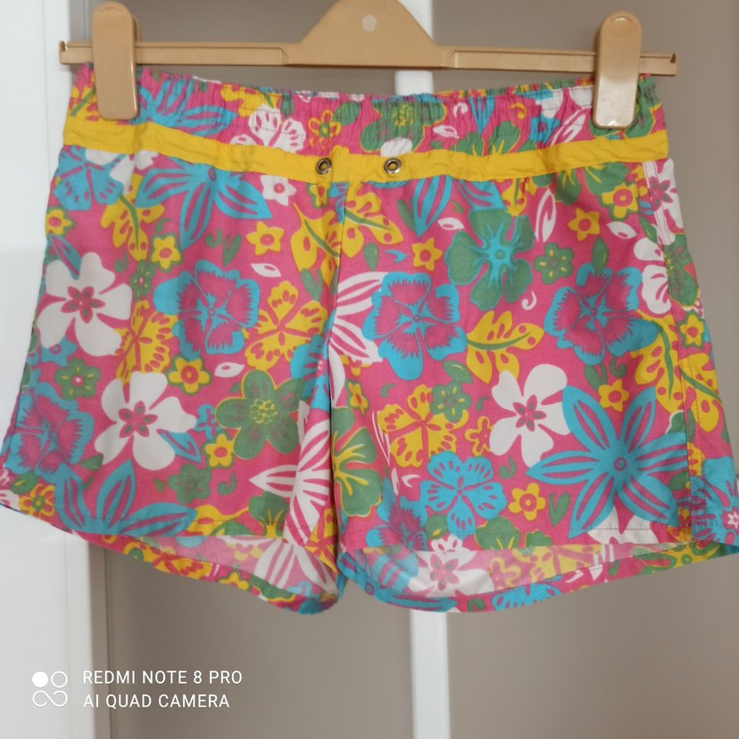 Renkli Çiçekli Mini Şort - Görsel 3
