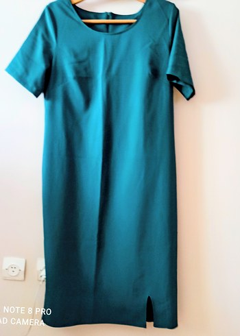 yeşil Midi krep elbise - Görsel 3