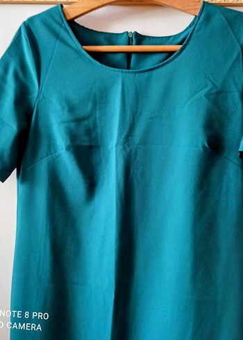 yeşil Midi krep elbise - Görsel 2