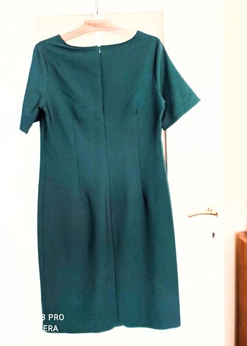 yeşil Midi krep elbise - Görsel 4