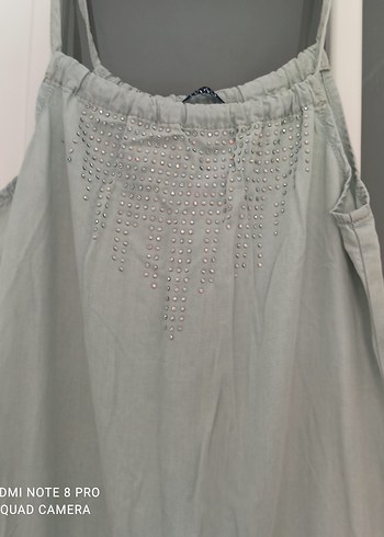 Gri Keten Salaş Midi Tulum - Görsel 2