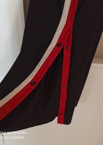 Düğmeli Siyah Çizgili Kadın Kumaş Pantolon - Görsel 4