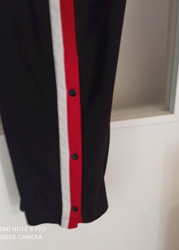 Düğmeli Siyah Çizgili Kadın Kumaş Pantolon - Görsel 5