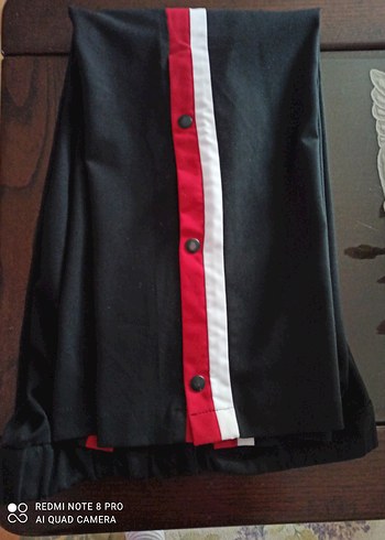 Düğmeli Siyah Çizgili Kadın Kumaş Pantolon - Görsel 2