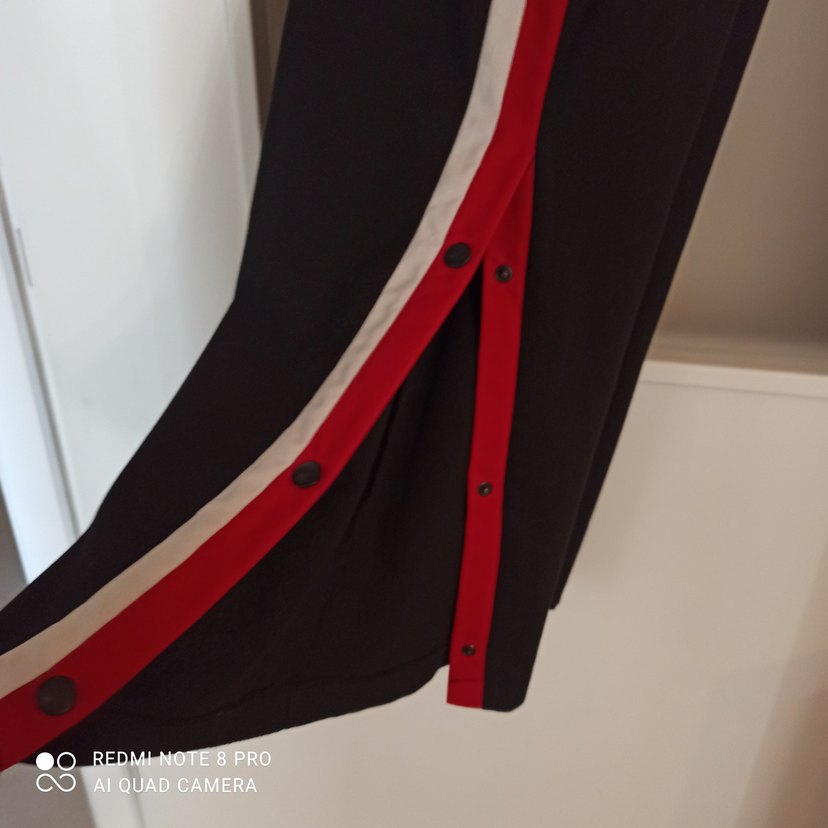 Düğmeli Siyah Çizgili Kadın Kumaş Pantolon - Görsel 4