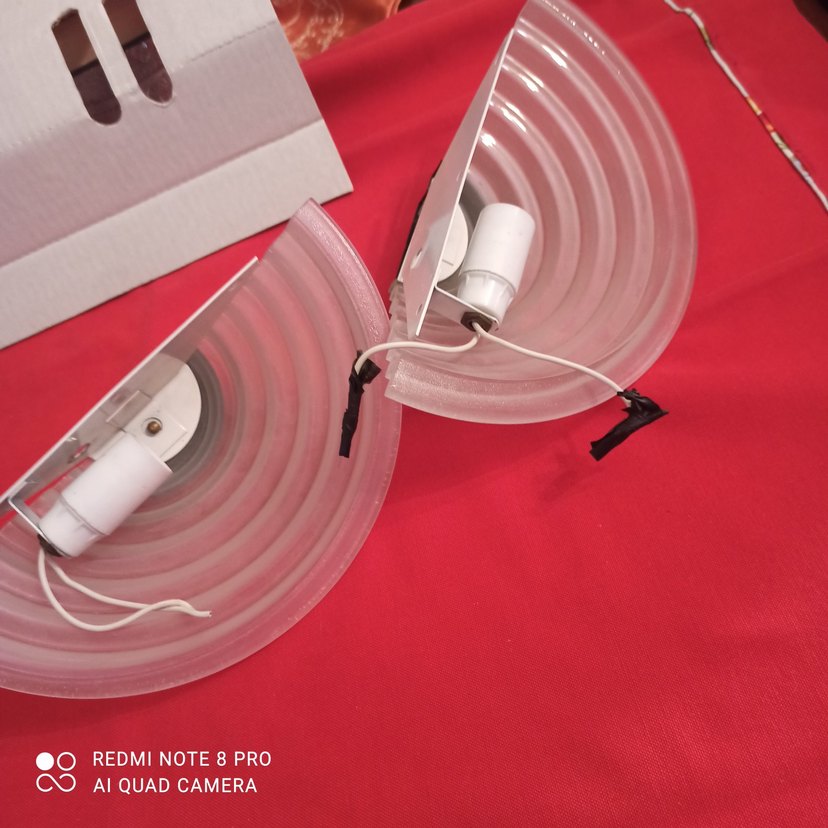 şeffaf buzlu Cam duvar apligi ikili. - Görsel 4