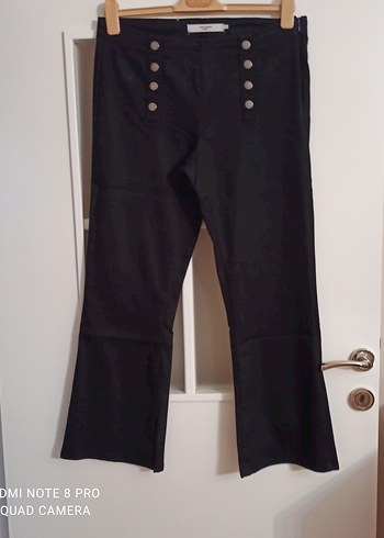 Siyah önü  düğmeli Kadın  Pantolon yandan fermuarlı vero moda . - Görsel 2