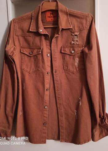 Düğmeli Kahverengi Kot Kadın - Görsel 5