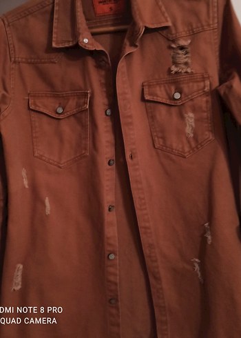 Düğmeli Kahverengi Kot Kadın - Görsel 7
